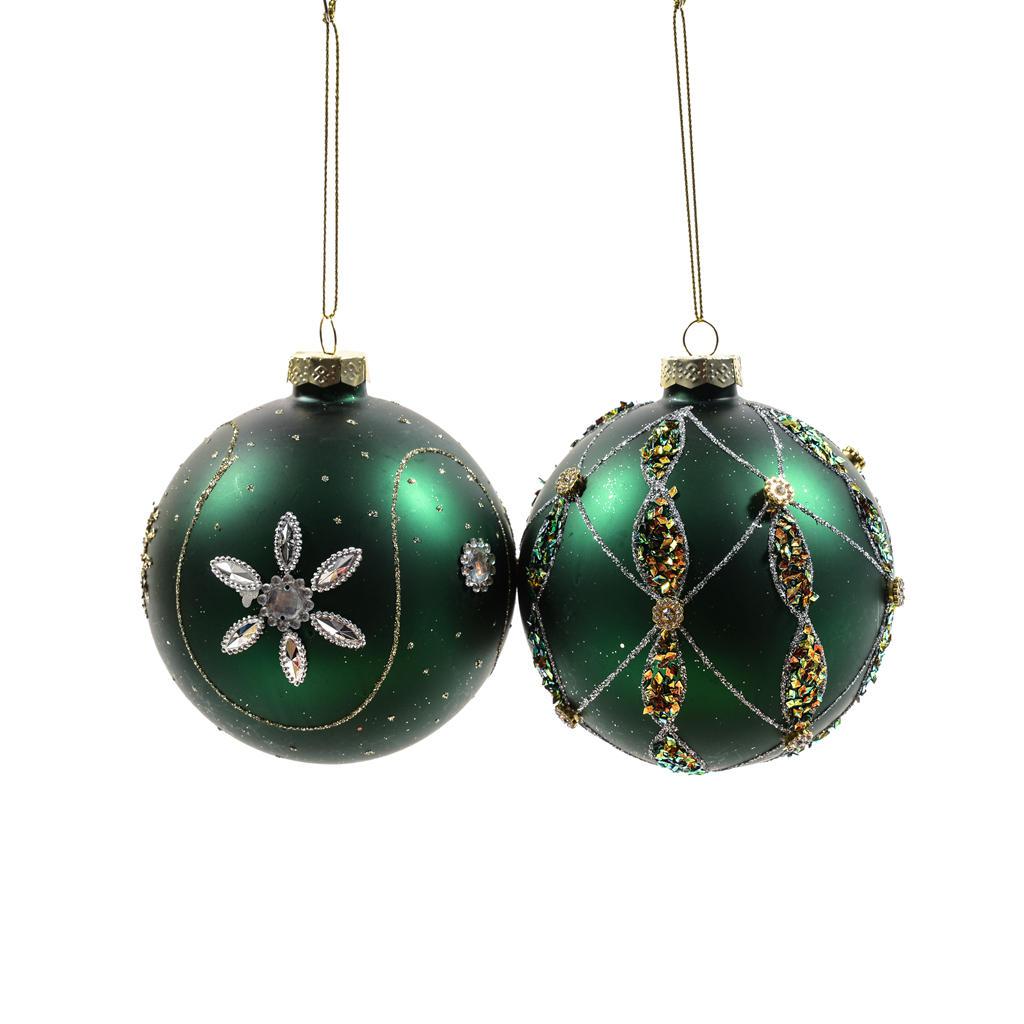 PALLA DI NATALE IN VETRO DIAM. 10CM ASS. IN ESPOS. VERDE ART.79127 - PALLA DI NATALE IN VETRO DIAM. 10CM ASS. IN ESPOS. VERDE ART.79127 -