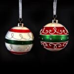 PALLA DI NATALE IN VETRO DIAM. 10CM DECORI ASS. IN ESPOS. ART.85982 -