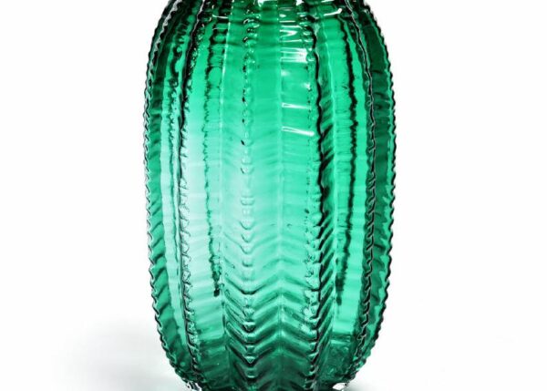 VASO IN VETRO VERDE SMERALDO DIAM.15XH.28CM ART.08384 -