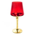 PORTACANDELA IN VETRO ORO ROSSO DIAM.14XH.30CM ART.51298 -