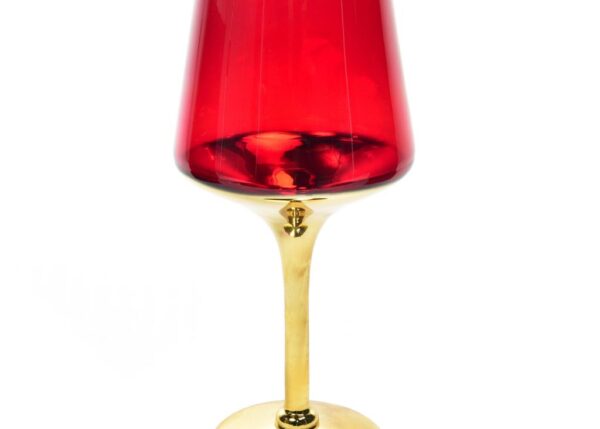 PORTACANDELA IN VETRO ORO ROSSO DIAM.14XH.30CM ART.51298 -