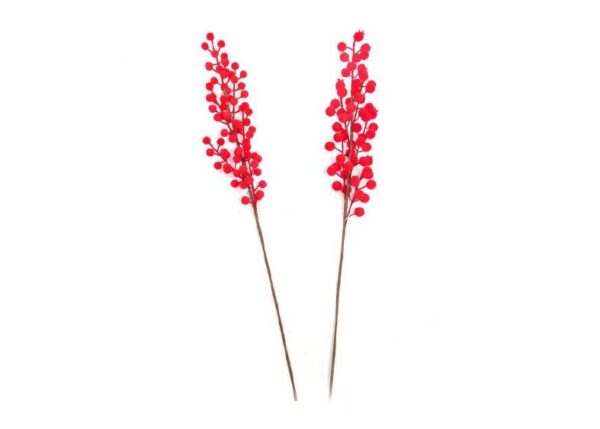 PICK BACCHE FLOCCATE ROSSE 61CM DESIGN ASS. ART.58112 -