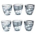 BICCHIERI SET/6 BOMBATI ALABASTRO NERO CM H.9XDIAM 8,6 ART.66407 -