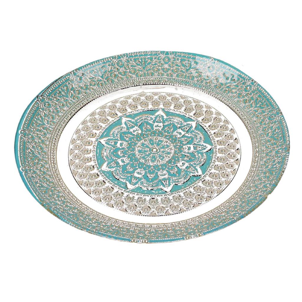 PIATTO VETRO SIRIA ORO AZZURRO CM Ø21 ART6370470000 PIATTO VETRO SIRIA ORO AZZURRO CM Ø21 ART6370470000