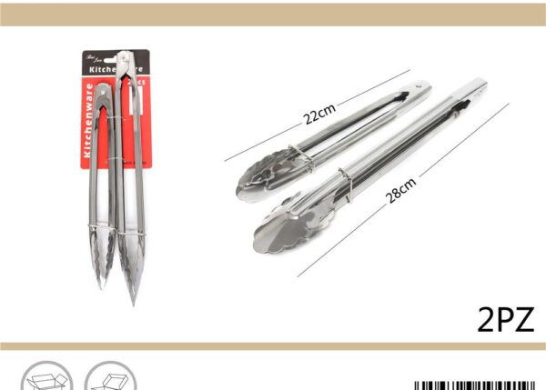 PINZA PER CUCINA IN ACCIAIO 2PZ ART.649164