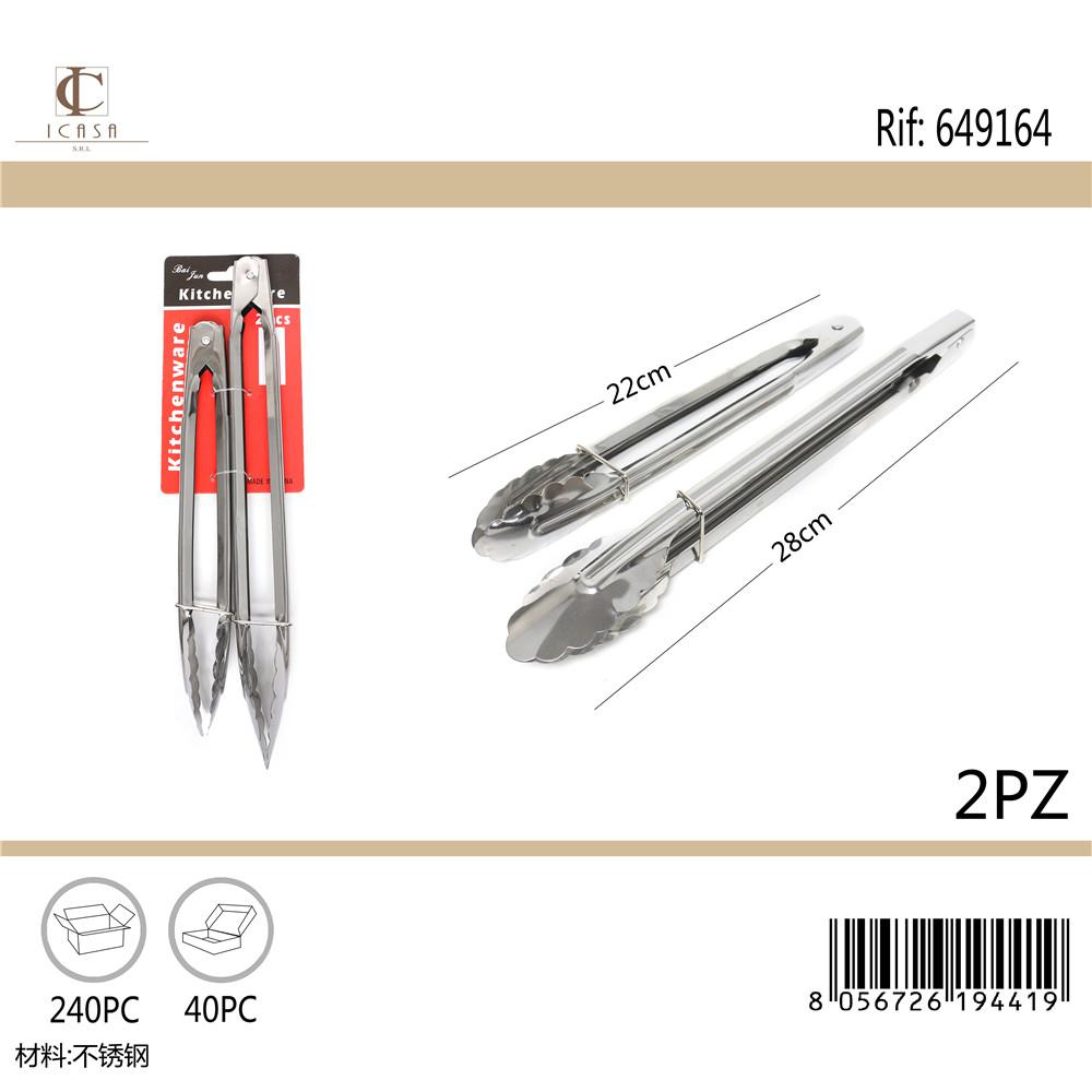 PINZA PER CUCINA IN ACCIAIO 2PZ ART.649164 PINZA PER CUCINA IN ACCIAIO 2PZ ART.649164
