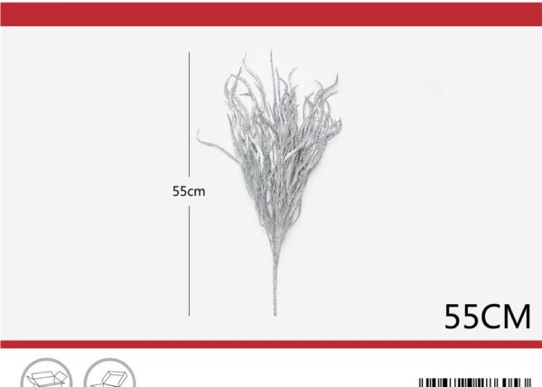 MAZZETTO GLITTERATO 55CM ARGENTO ART.6286053