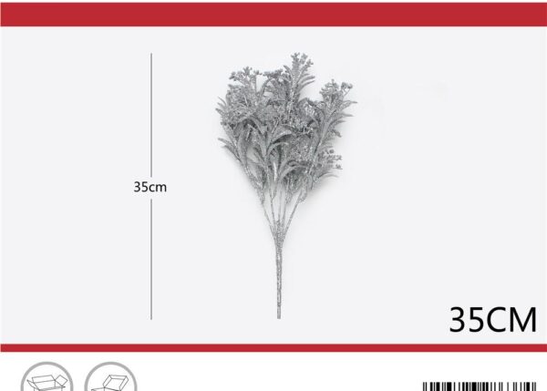 MAZZETTO GLITTERATO 35CM ARGENTO ART.6286374