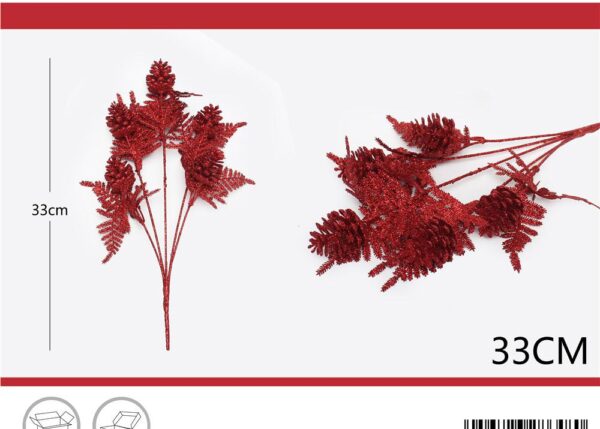 MAZZETTO GLITTERATO 33CM ROSSO ART.6286480