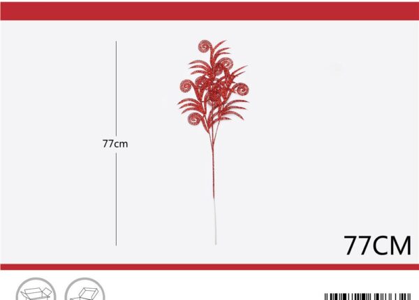 STELO NATALIZIO GLITTERATO 77CM ROSSO ART.6308632