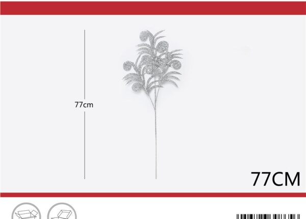 STELO NATALIZIO GLITTERATO 77CM ARGENTO ART.6308656