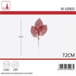 STELO NATALIZIO GLITTERATO 72CM FOGLIA ROSSO ART.6309035