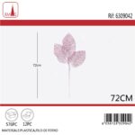 STELO NATALIZIO GLITTERATO 72CM FOGLIA ROSA ART.6309042