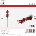 RAMO DECORATIVO NATALIZIO 70CM ROSSO ART.6328302