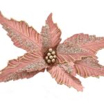 FIORE C/CLIP 50 CM ROSA ANTICO C/GLITTER ART.306186173