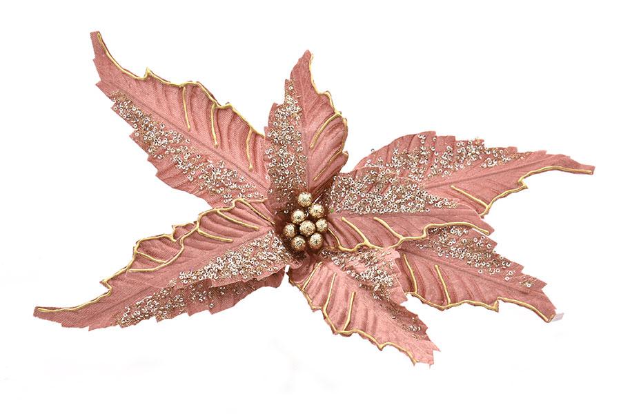 FIORE C/CLIP 50 CM ROSA ANTICO C/GLITTER ART.306186173 FIORE C/CLIP 50 CM ROSA ANTICO C/GLITTER ART.306186173