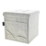 POUF LEATHAIRE TASCHE+BOTT.38X38CM BIANCO 6434135