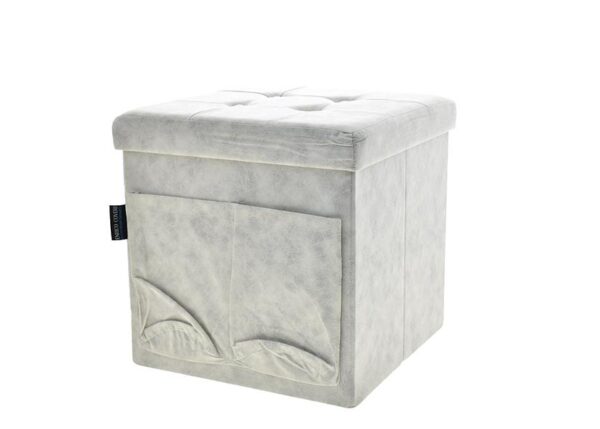 POUF LEATHAIRE TASCHE+BOTT.38X38CM BIANCO 6434135