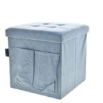 POUF LEATHAIRE TASCHE+BOTT.38X38CM BLU 6434140