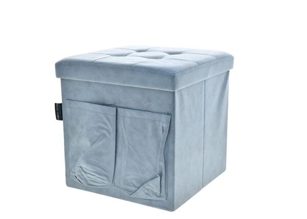 POUF LEATHAIRE TASCHE+BOTT.38X38CM BLU 6434140