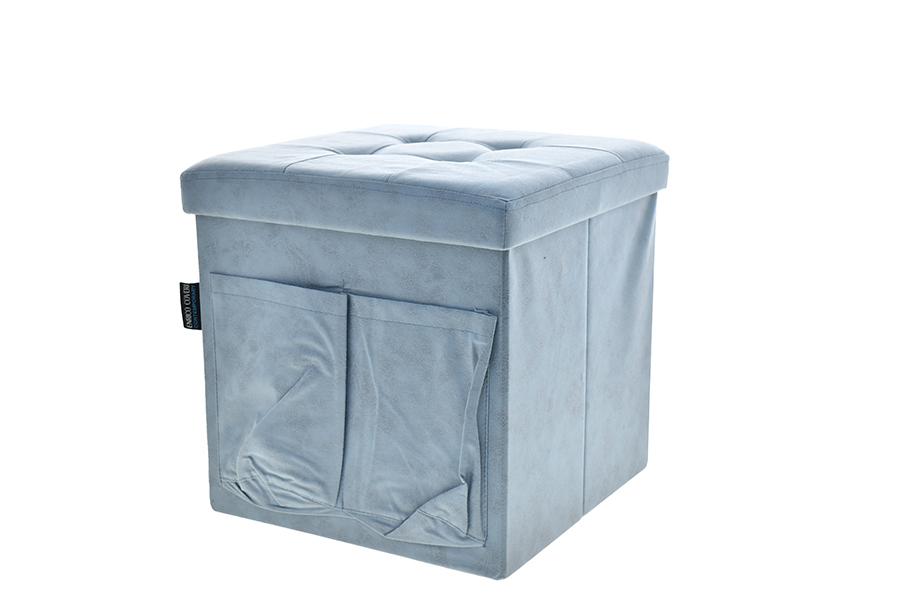 POUF LEATHAIRE TASCHE+BOTT.38X38CM BLU 6434140 POUF LEATHAIRE TASCHE+BOTT.38X38CM BLU 6434140
