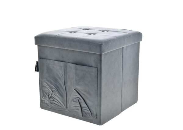 POUF LEATHAIRE TASCHE+BOTT.38X38CM GRIGIO SC. 6434141
