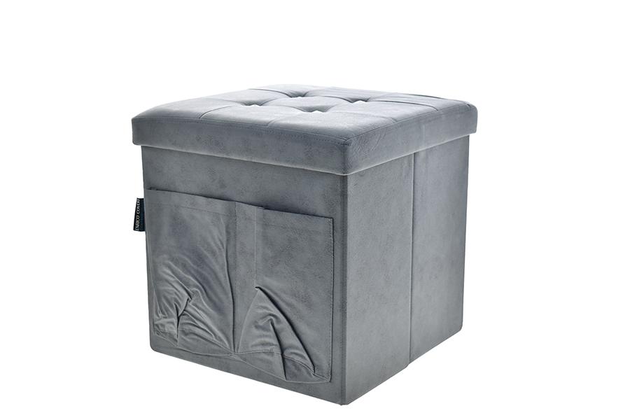 POUF LEATHAIRE TASCHE+BOTT.38X38CM GRIGIO SC. 6434141 POUF LEATHAIRE TASCHE+BOTT.38X38CM GRIGIO SC. 6434141