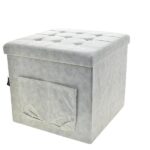 POUF LEATHAIRE TASCHE+BOTT.50X50CM BIANCO ART.6434142