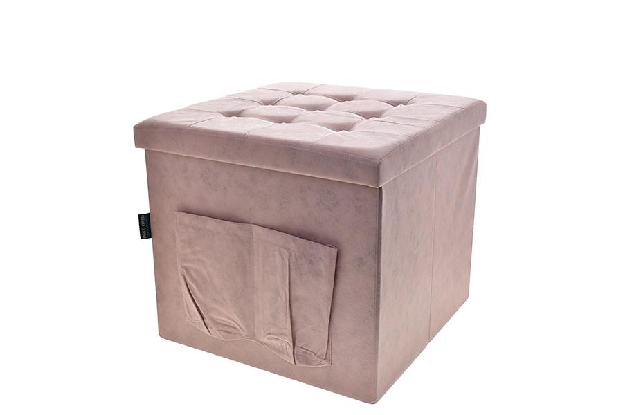 POUF LEATHAIRE TASCHE+BOTT.50X50CM ROSA ART.6434144 POUF LEATHAIRE TASCHE+BOTT.50X50CM ROSA ART.6434144