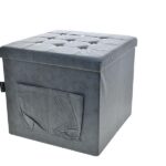POUF LEATHAIRE TASCHE+BOTT.50X50CM GRIGIO SC. 6434148