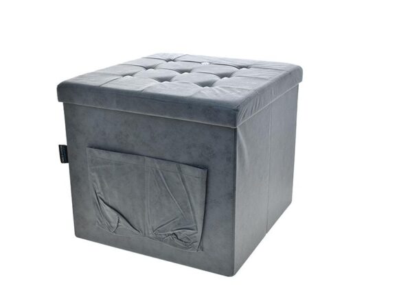 POUF LEATHAIRE TASCHE+BOTT.50X50CM GRIGIO SC. 6434148