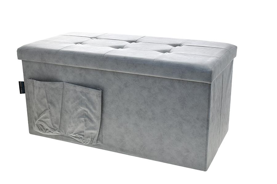 PANCA LEATHAIRE TASC.+BOTT.76X38CM GRIGIO SC.6434150 PANCA LEATHAIRE TASC.+BOTT.76X38CM GRIGIO SC.6434150