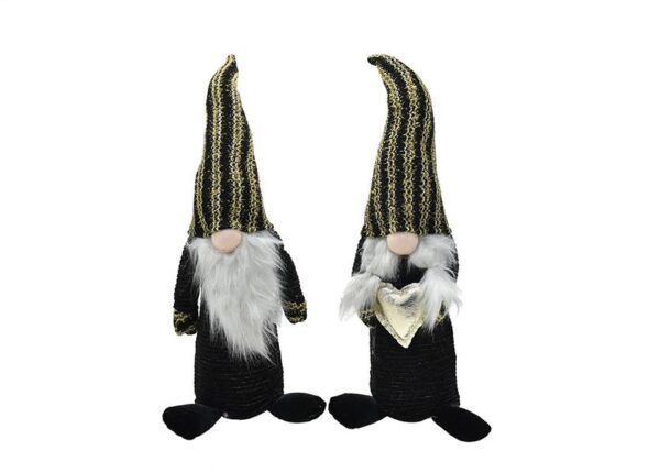 GNOMO BOY&GIRL 2ASS 17X14X53CM NERO/ORO ART.6119214