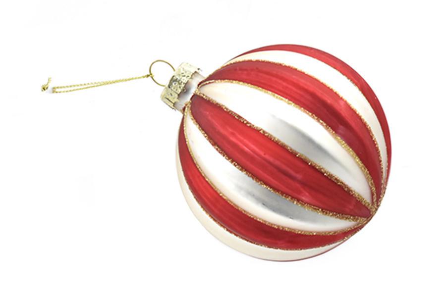 PALLA DI NATALE IN VETRO 8CM DES15 ROSSO/ORO ART.6647043 PALLA DI NATALE IN VETRO 8CM DES15 ROSSO/ORO ART.6647043