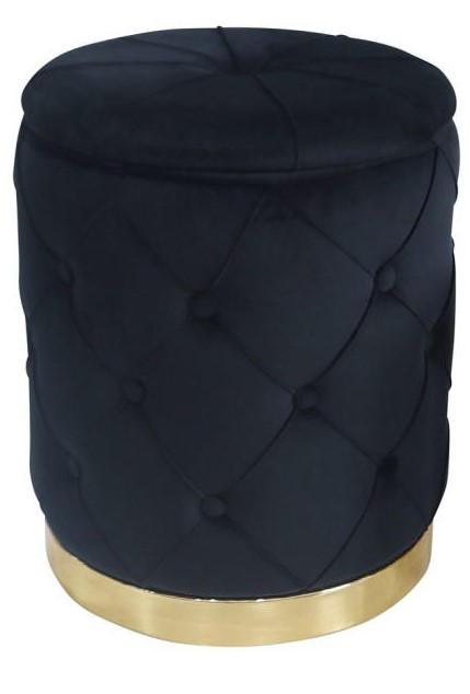 POUF VELLUTO JEREMY + CONTENITORE NERO GRANDE DIAM42XH52 POUF VELLUTO JEREMY + CONTENITORE NERO GRANDE DIAM42XH52