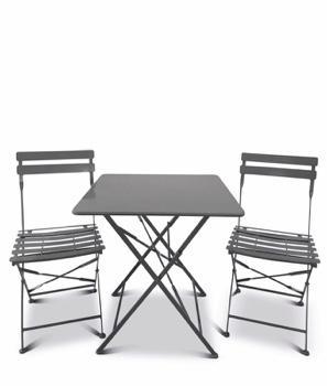 SET TAVOLO QUADRATO + 2 SEDIE GRIGIO FERRO ART.101647
