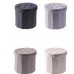 POUF PIEGHEVOLI TESSUTO ASS.4 COL. DIAM38XH36 ART.102120