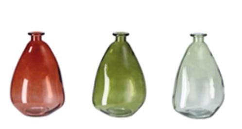 VASO VETRO ASS. 3COL. CM13,5X10,5XH20 ART.102344
