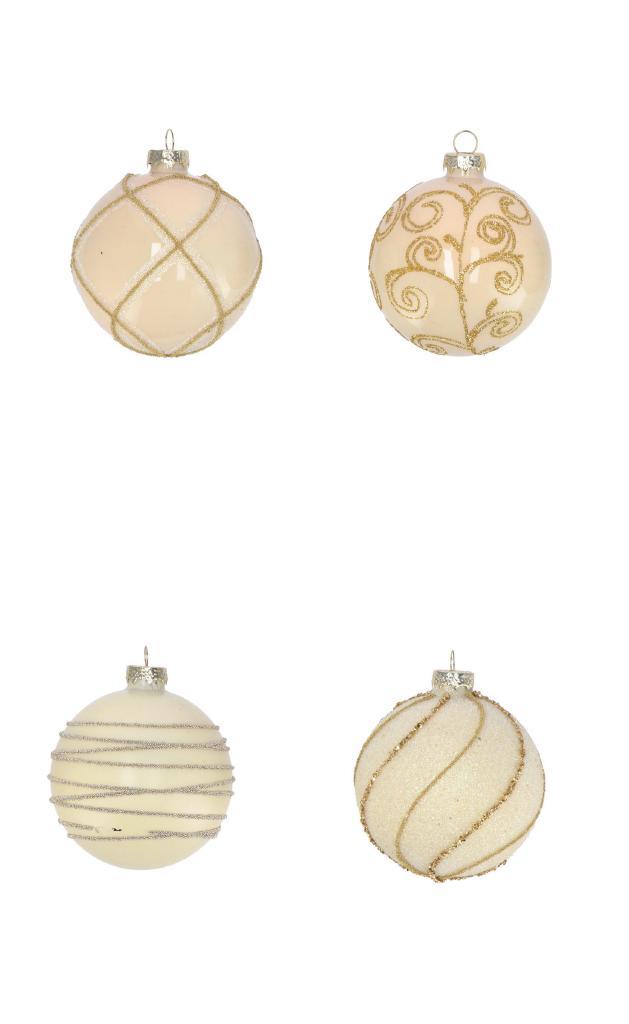 PALLA VETRO 8 CM ORO BIANCO ART.105761 PALLA VETRO 8 CM ORO BIANCO ART.105761