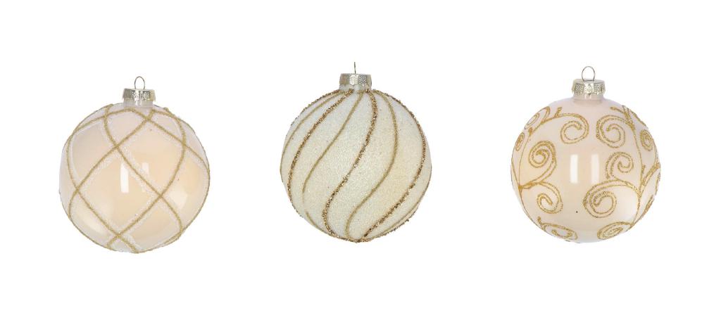 PALLA VETRO 10 CM ORO BIANCO ART.105762 PALLA VETRO 10 CM ORO BIANCO ART.105762