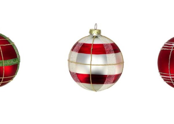 PALLA VETRO 10 CM TARTAN A 3 DEC.ART.105808
