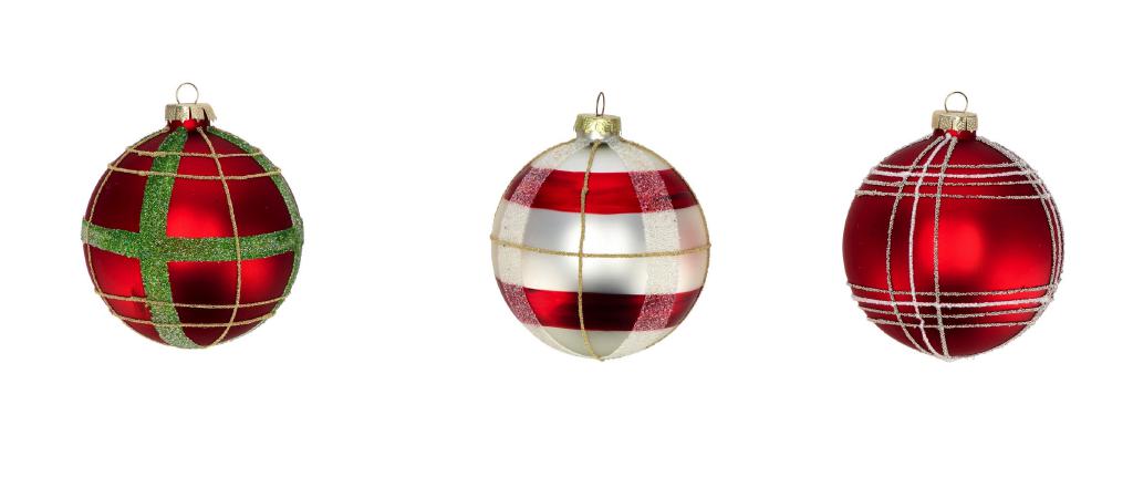 PALLA VETRO 10 CM TARTAN A 3 DEC.ART.105808 PALLA VETRO 10 CM TARTAN A 3 DEC.ART.105808