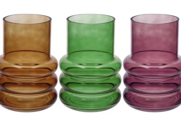 VASO VETRO JOELS ASS3COL D15XH20 ART.112534