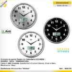 OROLOGIO PARETE ABS TOND D.30 KAL.LCD CROMATO - 3 Q.ASS. ART.1823/20