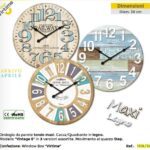 OROLOGIO PARETE"LEGNO TONDO MAXI" D.58 VINTAGE6 -3 Q.ASS ART.1138/13