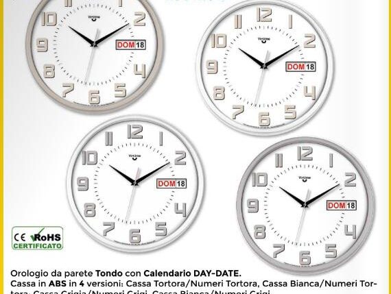 OROLOGIO PARETE ABS TOND D.30 KAL. Q. BIANCO - 4 C.ASS ART.1822/00