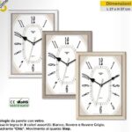 OROLOGIO PARETE LEGNO 27 X37 CM - Q.B.CO CHIC - 3 COL. ASS. ART.1151/11