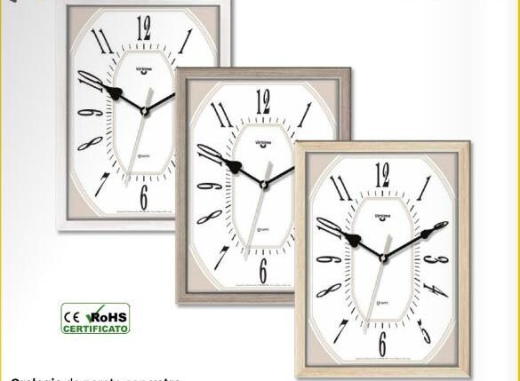 OROLOGIO PARETE LEGNO 27 X37 CM - Q.B.CO CHIC - 3 COL. ASS. ART.1151/11