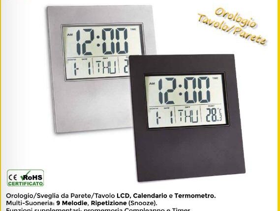 OROLOGIO PAR/TAV.ABS LCD CAL./TERM./SV. SNZ/TIMER 2 COL.ASS ART.1827/00