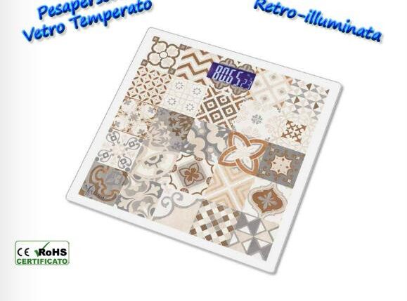 BILANCIA LCD P.P. VETRO TEMP. VINTAGE BROWN COLOR ART.S22310/08